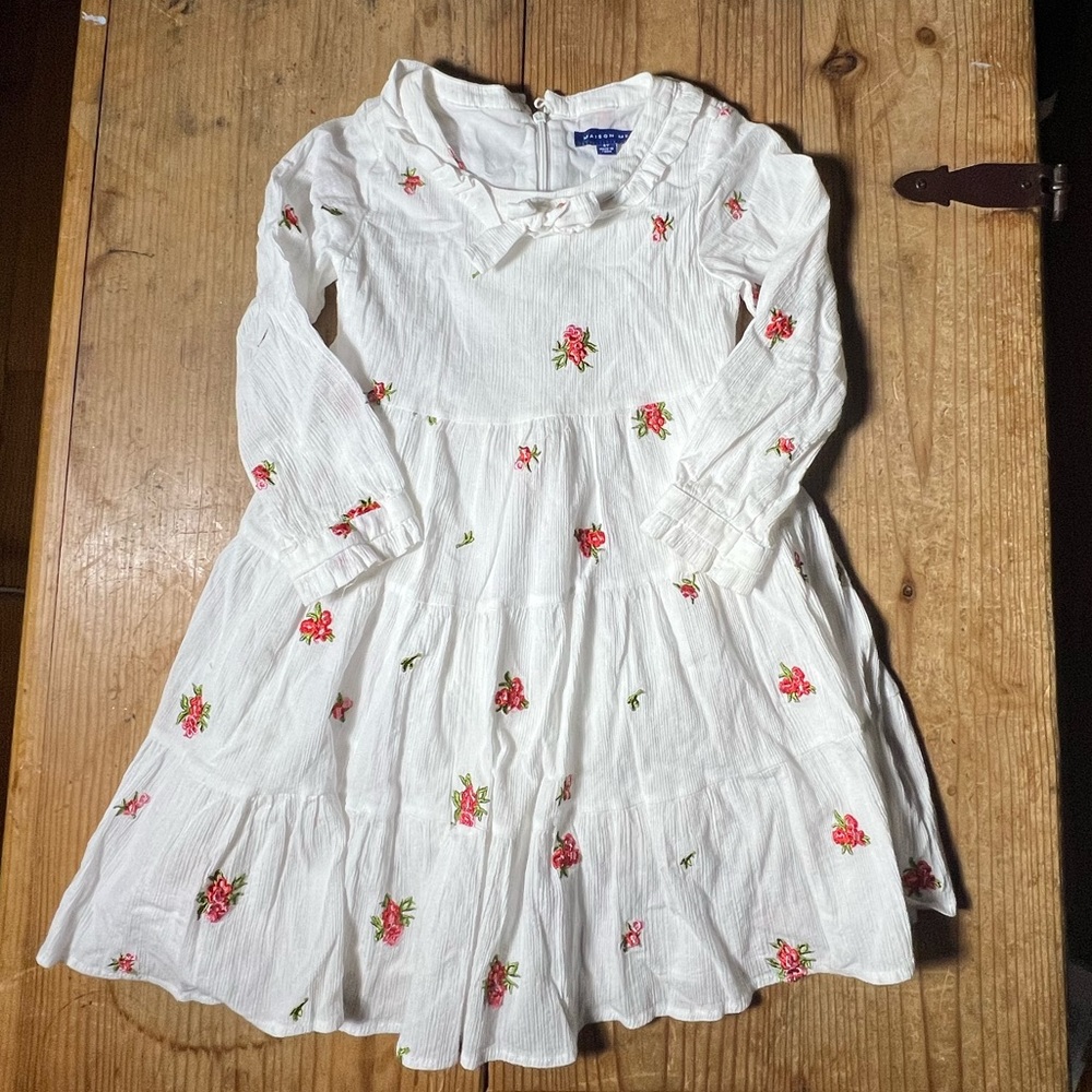 White Girls Dress with Floral design